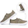 imageJENN ARDOR Womens Fashion Slip on Sneakers Tennis Shoes Non Slip Casual Canvas Shoes for Women Comfortable Walking Shoes Low Top Sneakers Flats with ZipperTan23