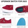 imageJENN ARDOR Womens Fashion Slip on Sneakers Tennis Shoes Non Slip Casual Canvas Shoes for Women Comfortable Walking Shoes Low Top Sneakers Flats with ZipperRed23