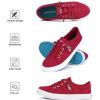 imageJENN ARDOR Womens Fashion Slip on Sneakers Tennis Shoes Non Slip Casual Canvas Shoes for Women Comfortable Walking Shoes Low Top Sneakers Flats with ZipperRed23