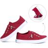 imageJENN ARDOR Womens Fashion Slip on Sneakers Tennis Shoes Non Slip Casual Canvas Shoes for Women Comfortable Walking Shoes Low Top Sneakers Flats with ZipperRed23