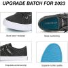 imageJENN ARDOR Womens Fashion Slip on Sneakers Tennis Shoes Non Slip Casual Canvas Shoes for Women Comfortable Walking Shoes Low Top Sneakers Flats with ZipperDark Grey23