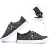 imageJENN ARDOR Womens Fashion Slip on Sneakers Tennis Shoes Non Slip Casual Canvas Shoes for Women Comfortable Walking Shoes Low Top Sneakers Flats with ZipperDark Grey23