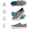 imageJENN ARDOR Womens Fashion Slip on Sneakers Tennis Shoes Non Slip Casual Canvas Shoes for Women Comfortable Walking Shoes Low Top Sneakers Flats with ZipperGrey23