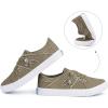 imageJENN ARDOR Womens Fashion Slip on Sneakers Tennis Shoes Non Slip Casual Canvas Shoes for Women Comfortable Walking Shoes Low Top Sneakers Flats with ZipperTan23