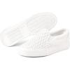 imageJENN ARDOR Womens Fashion Sneakers Perforated Slip on Flats Comfortable Walking Casual ShoesAwhite