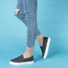 imageJENN ARDOR Womens Slip On Sneakers PerforatedQuilted Casual Shoes Fashion Walking FlatsBlack
