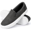 imageJENN ARDOR Womens Slip On Sneakers PerforatedQuilted Casual Shoes Fashion Walking FlatsBlack