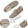 imageJENN ARDOR Womens Slip On Sneakers PerforatedQuilted Casual Shoes Fashion Walking FlatsTaupe