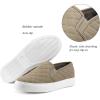 imageJENN ARDOR Womens Slip On Sneakers PerforatedQuilted Casual Shoes Fashion Walking FlatsTaupe05