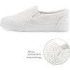 imageJENN ARDOR Womens Slip On Sneakers PerforatedQuilted Casual Shoes Fashion Walking FlatsWhite06