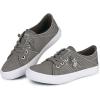imageJENN ARDOR Womens Fashion Slip on Sneakers Tennis Shoes Non Slip Casual Canvas Shoes for Women Comfortable Walking Shoes Low Top Sneakers Flats with ZipperGrey23