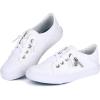 imageJENN ARDOR Womens Fashion Slip on Sneakers Tennis Shoes Non Slip Casual Canvas Shoes for Women Comfortable Walking Shoes Low Top Sneakers Flats with ZipperWhite23