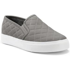 imageJENN ARDOR Womens Slip On Sneakers PerforatedQuilted Casual Shoes Fashion Walking FlatsGrey