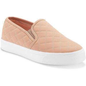 imageJENN ARDOR Womens Slip On Sneakers PerforatedQuilted Casual Shoes Fashion Walking FlatsPink