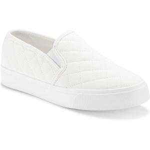 imageJENN ARDOR Womens Slip On Sneakers PerforatedQuilted Casual Shoes Fashion Walking FlatsWhite