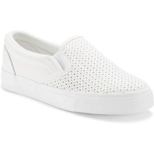 imageJENN ARDOR Womens Slip On Sneakers PerforatedQuilted Casual Shoes Fashion Walking FlatsWhite06