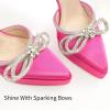 imageJENN ARDOR Womens Platform Heels Ankle Strap Pumps High Heeled Pointed Toe Stiletto High Heel Sandals Rhinestones Bow Knot Party Prom Dress Pumps Shoes for WomenHot Pink