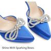 imageJENN ARDOR Womens Platform Heels Ankle Strap Pumps High Heeled Pointed Toe Stiletto High Heel Sandals Rhinestones Bow Knot Party Prom Dress Pumps Shoes for WomenRoyal Blue