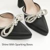 imageJENN ARDOR Womens Platform Heels Ankle Strap Pumps High Heeled Pointed Toe Stiletto High Heel Sandals Rhinestones Bow Knot Party Prom Dress Pumps Shoes for WomenBlack