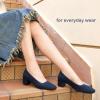 imageJENN ARDOR Low Chunky Heels Dress Shoes for Women Comfortable Knit Block Heeled Pumps Square Closed Toe Dressy Casual Wedding Party Prom Office Work Slip on ShoesNavy