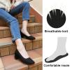 imageJENN ARDOR Low Chunky Heels Dress Shoes for Women Comfortable Knit Block Heeled Pumps Square Closed Toe Dressy Casual Wedding Party Prom Office Work Slip on ShoesBlack