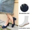 imageJENN ARDOR Low Chunky Heels Dress Shoes for Women Comfortable Knit Block Heeled Pumps Square Closed Toe Dressy Casual Wedding Party Prom Office Work Slip on ShoesNavy