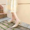 imageJENN ARDOR Low Chunky Heels Dress Shoes for Women Comfortable Knit Block Heeled Pumps Square Closed Toe Dressy Casual Wedding Party Prom Office Work Slip on ShoesBeige