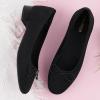 imageJENN ARDOR Low Heels Ballet Flats for Women Bow Comfortable Mesh Knit Pumps Cute Closed Round Toe Casual Holiday Wedding Party Office Work Slip on ShoesBlack