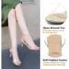 imageJENN ARDOR Strappy Heels for women Dressy Sandals Comfort Clear Round Open Toe Ankle Strap Slingback Kitten Low Heels Stilettos Buckle Wedding Party Heeled Dress ShoesGold