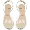 imageJENN ARDOR Strappy Heels for women Dressy Sandals Comfort Clear Round Open Toe Ankle Strap Slingback Kitten Low Heels Stilettos Buckle Wedding Party Heeled Dress ShoesGold