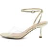 imageJENN ARDOR Womens Clear Slingback Heels Sandals Ankle Strap 27quot Kitten Heels Classic Round Toe Dress Shoes for Party Wedding Womens Low Heel PumpsGoldClear