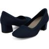 imageJENN ARDOR Low Chunky Heels Dress Shoes for Women Comfortable Knit Block Heeled Pumps Square Closed Toe Dressy Casual Wedding Party Prom Office Work Slip on ShoesNavy