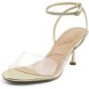 imageJENN ARDOR Womens Clear Slingback Heels Sandals Ankle Strap 27quot Kitten Heels Classic Round Toe Dress Shoes for Party Wedding Womens Low Heel PumpsGoldClear