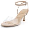 imageJENN ARDOR Womens Clear Slingback Heels Sandals Ankle Strap 27quot Kitten Heels Classic Round Toe Dress Shoes for Party Wedding Womens Low Heel PumpsNudeClear