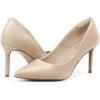 imageJENN ARDOR Womens Comfortable Stiletto Pumps 3 inch Elegant Gorgeous Closed Pointed Toe Slip On Solid High Heels for Ladies Wedding Dress ShoesNatural