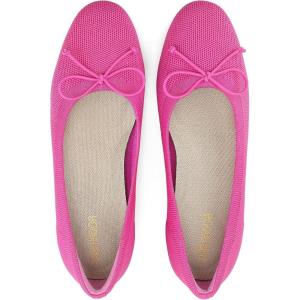 imageJENN ARDOR Low Heels Ballet Flats for Women Bow Comfortable Mesh Knit Pumps Cute Closed Round Toe Casual Holiday Wedding Party Office Work Slip on ShoesPink