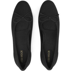 imageJENN ARDOR Low Heels Ballet Flats for Women Bow Comfortable Mesh Knit Pumps Cute Closed Round Toe Casual Holiday Wedding Party Office Work Slip on ShoesBlack