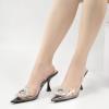 imageJENN ARDOR Clear Heels for Women Slingback Pointed Closed Toe Heels with Rhinestones 3 inch Comfortable Stiletto Sandals Pumps Wedding Party Dress ShoesBlack