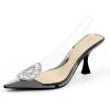 imageJENN ARDOR Clear Heels for Women Slingback Pointed Closed Toe Heels with Rhinestones 3 inch Comfortable Stiletto Sandals Pumps Wedding Party Dress ShoesBlack