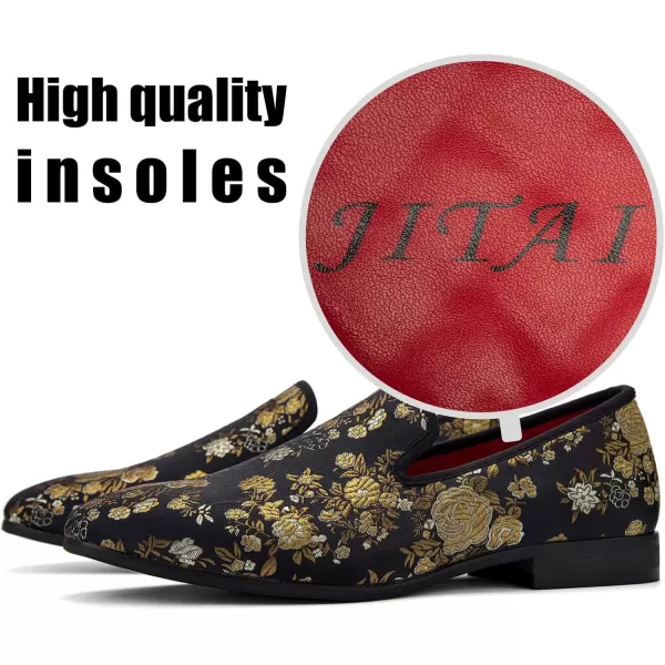 JITAI Luxury Men Shoes Black Loafers Leather Men s Casual Shoes Brand ComfortableGold15