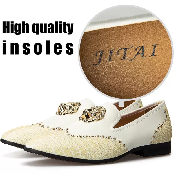 JITAI Luxury Men Shoes Black Loafers Leather Men s Casual Shoes Brand ComfortableWhite12