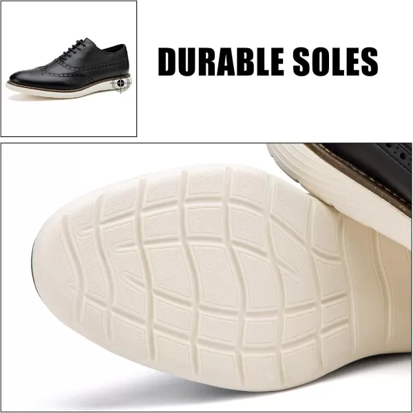 JITAI Mens Casual Oxford Dress Shoes Classic Modern Business Laceup Wingtip ShoesBlack01