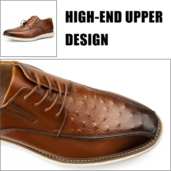 JITAI Mens Casual Oxford Dress Shoes Classic Modern Business Laceup Wingtip ShoesBrown05