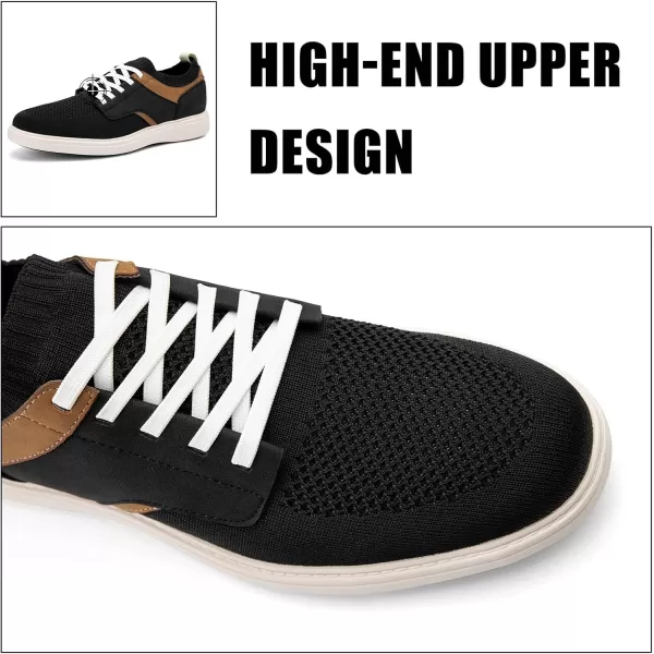 JITAI Mens Dress Sneakers Oxfords Casual Business Shoes Fashion Comfortable Walking ShoesBlack06