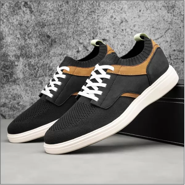 JITAI Mens Dress Sneakers Oxfords Casual Business Shoes Fashion Comfortable Walking ShoesBlack06