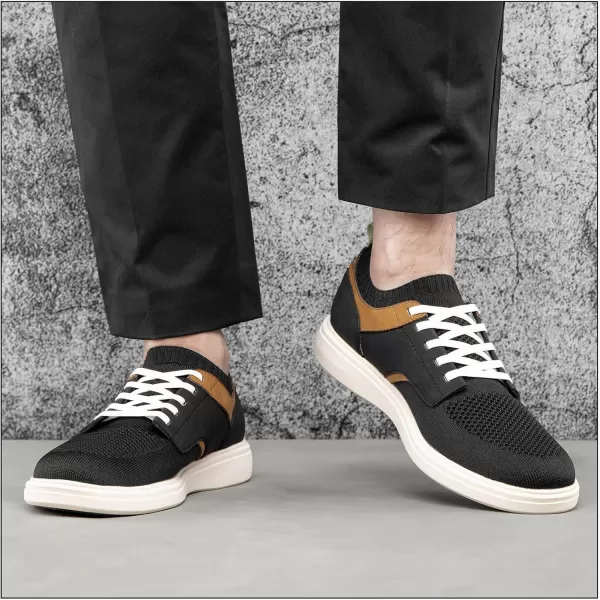 JITAI Mens Dress Sneakers Oxfords Casual Business Shoes Fashion Comfortable Walking ShoesBlack06