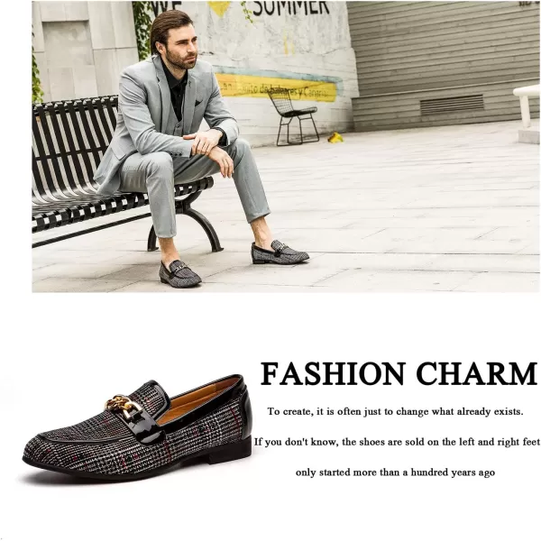 JITAI Mens Leather Shoes Pattern Printing Mens Dress Loafer Shoes Slipon Casual Loafer Smoking SlipperBlack02