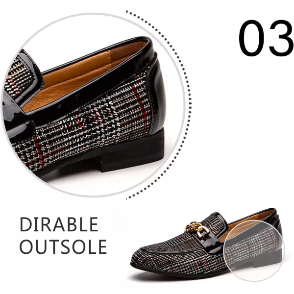 JITAI Mens Leather Shoes Pattern Printing Mens Dress Loafer Shoes Slipon Casual Loafer Smoking SlipperBlack02