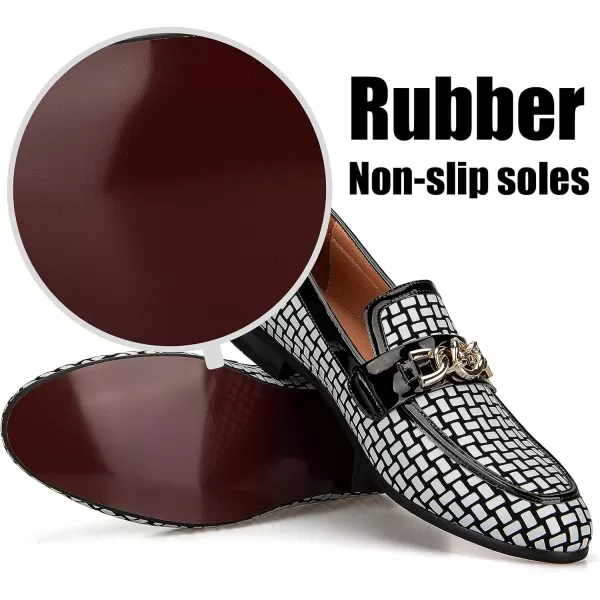 JITAI Mens Leather Shoes Pattern Printing Mens Dress Loafer Shoes Slipon Casual Loafer Smoking SlipperBlack08