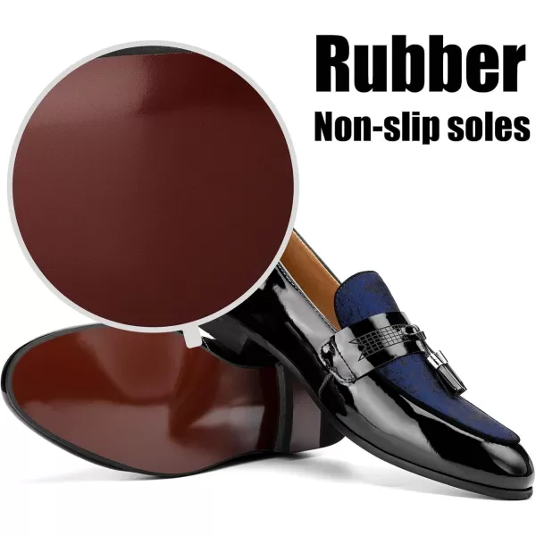 JITAI Mens Leather Shoes Pattern Printing Mens Dress Loafer Shoes Slipon Casual Loafer Smoking SlipperBlue13